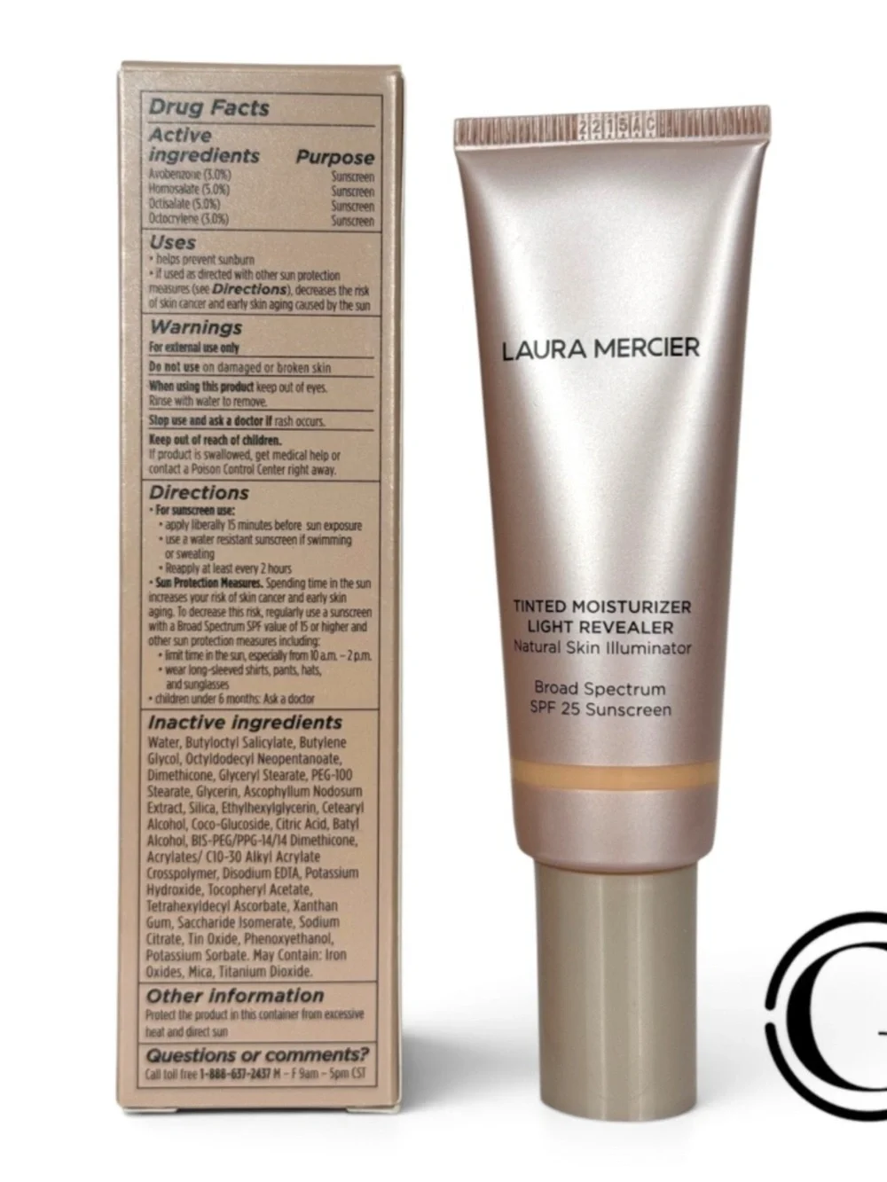 Laura Mercier Light Revealer Tinted Moisturizer SPF 25 0W1 Pearl 1.7oz 50ml NIB